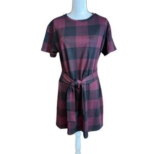 Steve Madden Buffalo print front tie dress XL